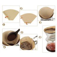 Coffee Paper Filters Yummy Sam&reg; Natural Paper Filters Kitchen Craft Unbleached for 1-4 Cup Moka Pot Keurig Home...