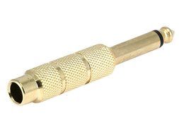 Monoprice Metal 6.35mm (1/4 Inch) Mono Plug to 6.35mm (1/4 Inch) Mono Jack Adaptor - Gold Plated