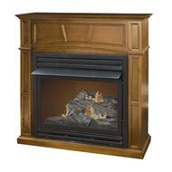 Pleasant Hearth Vent-Free Dual Fuel Fireplace in Rich Heritage, 45-Inch N3