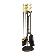 Minuteman International Black and Brass 4 pc. Fireplace Tool Set N2