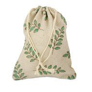10 x Linen Jute Cloth Sack Jewelry Pouch Drawstring Gift Bags (Leaf Pattern)