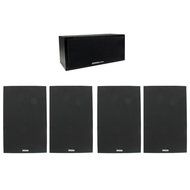 Acoustic Audio 4 Bookshelf &amp; Center Home Speakers 5 Piece Set 425 Watt PS-S6C3-5
