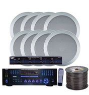 Pyle KTHSP85DVSL 4 Room Home In-Ceiling Speakers W/DVD/MP3 Amp System (Silver)
