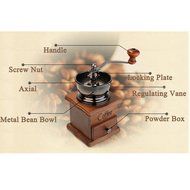 Manual Driven Coffee Bean Spice Herb Vintage Retro Hand Grinder Wooden Burr Mill