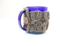 Knit Coffee Mug Cozy, Cup Sleeve, Mug Sweater