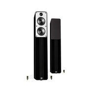Q Acoustics Concept 40 Floorstanding Speaker Pair (Gloss Black) + QED Silver Anniversary XT Speaker Cable Pair...