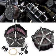 Air Filter,LOPEZ Black Air Cleaner Intake Filter Kits For 2008-2009 Motorcycle Harley Cross Bones Rocker Softail N7