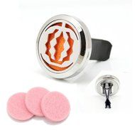 Premium 316L Stainless Steel Pumpkin Locket With Vent Clip Aromatherapy Car Air Freshener Essential Oil Diffuser N5