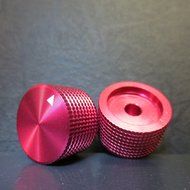 Riverstone Audio - Pair (2 PCS, Red Color) Potentiometer Knobs, High Quality - Solid Aluminum - CNC Machined -... N2