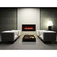 Modern Flames CLX Series Wall Mount/Built-in Electric Fireplace with Black Glass Front, 60-Inch