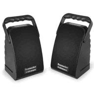 The Only Rechargeable Long Range Wireless Stereo Speakers.