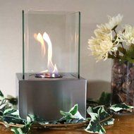 Sunnydaze Cubic Ventless Bio Ethanol Tabletop Fireplace, Black