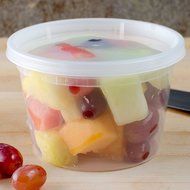 SunnyCare&reg; 16 oz.Microwavable Translucent Plastic Deli Container with Lid -(Case of 250)