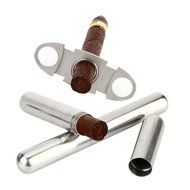 Scotte(TM) top grade cigar suit leather Cigar Cases with Cigar Cutter and 2 smoke tube N3