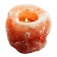 Himalayan Salt Double Candle Holder (2 holes; 5.5 x 2.5 x 2.1 inches) N15