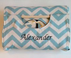 Teal Chevron 9x13 Dish Tote - Can be Personalized, Teal, Aqua Chevron ZigZag Stripe, Free Shipping, American Made