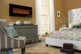 Touchstone 80001 Onyx Wall Mounted Electric Fireplace, 50 Inch Wide, Logset, 1500W Heat (Black) N3