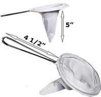 Small Cloth coffee strainer. Metal handle with metal ring. One unit