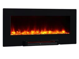 PuraFlame Provo 36- Inch Remote Control Portable &amp; Wall Mounted Flat Panel Fireplace Heater, 1350W, Black N5