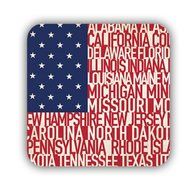 Generic Beautify Cup Mat Design With American Flag 3 Mdf