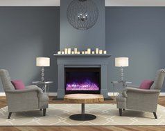 Amantii Zero Clearance Series Built-In Electric Fireplace with Square Frame and Ember Media Kit, 31 Inch N2
