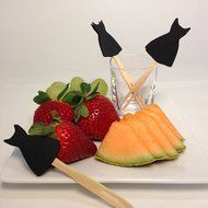 Piece of Cake Parties Wedding and Bridal Shower Appetizer Picks, Perfect Little Black Dress, Set of 12