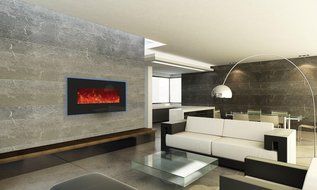 Amantii Enhanced Series Wall Mount/Built-In Electric Fireplace, 72 Inch
