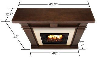 Real Flame Porter Ventless Gel Fireplace - Vintage Black Maple N2