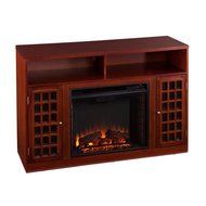 Southern Enterprises Narita Mahogany Electric Fireplace Media Console