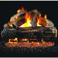 Peterson Real Fyre 24-inch Split Oak Log Set With Vented Propane Ansi Certified G46 Burner - Electronic On/Off...