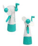 Turquoise Manual Fan and Spray Bottle for Beach, Camping, Summer N2