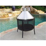 Catalina Creations Outdoor Fireplace with Lift Tool, Log Grate, and Protective Cover