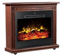 Heat Surge Roll-N-Glow Amish Electric Fireplace in Dark Oak, EV-4