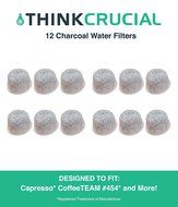 12 Capresso 4440.90 Charcoal Coffee Filters, Fits TEAM # 454, Designed &amp; Engineered by Crucial Coffee N2