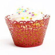 Craft Clouds - Filigree Vine Cupcake Wrappers (White)