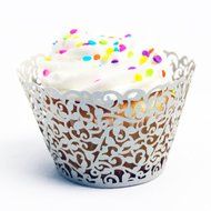 Craft Clouds - Filigree Vine Cupcake Wrappers (White) N2