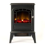 Aspen Free Standing Electric Fireplace Stove - 23 Inch White Portable Electric Vintage Fireplace with Realistic... N4