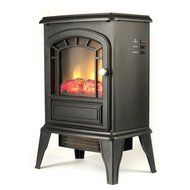 Aspen Free Standing Electric Fireplace Stove - 23 Inch White Portable Electric Vintage Fireplace with Realistic... N5
