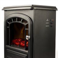 Aspen Free Standing Electric Fireplace Stove - 23 Inch White Portable Electric Vintage Fireplace with Realistic... N6