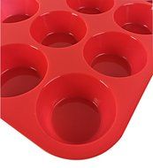 Clearance Sale - Ozera 2 Pack Silicone Muffin Pan / Cupcake Pan Cupcake Mold 12 Cup, Red