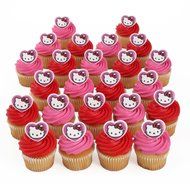 Hello Kitty Heart Cupcake Rings - 24 ct