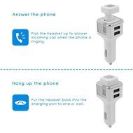 ATD Wireless Bluetooth Headset Car Dual USB Charger Anion Air Purification Oxygen Bar Humidifier(Silver) N6