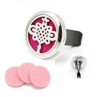 Car Air Freshener Vent Diffuser 316L Stainless Steel Chinese knot Locket for Auto Aromatherapy Essential Oil Diffuser N5