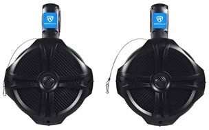 2 Pair Rockville RWB80B 8" Wakeboard Marine Speakers+6 Channel Amplifier+Amp Kit