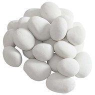 Set of 24 Ceramic Pebbles for Fire Pit or Fireplaces in White
