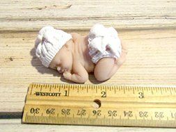 Cake Topper or Crafts Painted Polymer Clay Bow Baby Cake Topper or Craft