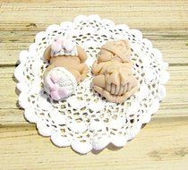 Cake Topper or Crafts Painted Polymer Clay Bow Baby Cake Topper or Craft N2
