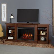Real Flame 1290E-VBM 1290E Eliot Grand Entertainment Unit with Electric Fireplace, Vintage Black Maple, Large