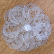 LADEY Fashion Cappuccino Coffee Barista Stencils Template Strew Pad Duster Spray Tools 16pcs/Pack