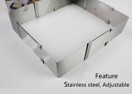 5.9-11&quot; / 15cm-28cm Stainless Steel Adjustable Rectangle Scalable Mousse Cake Ring Baking Mold N2